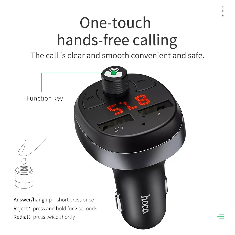 The newHOCO Car Charger for iPhone Mobile Phone Handsfree FM Transmitter Bluetooth Car Kit LCD MP3 Player Dual USB Car Phone Cha
The newHOCO Car Charger for iPhone Mobile Phone Handsfree FM Transmitter Bluetooth Car Kit LCD MP3 Player Dual USB Car Phone Cha