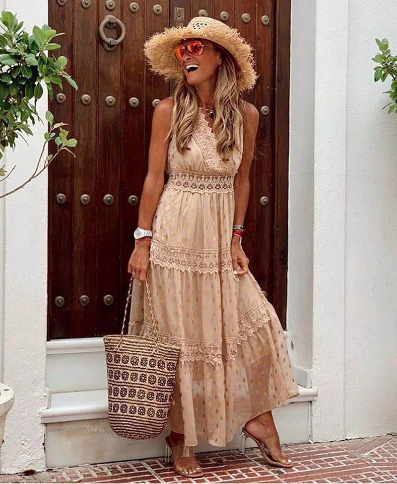 Sumner Sexy Mesh Lace Long Dresses Spaghetti Strap Beach Party Cottagecore Women White Cake Dress Elegant Maxi Bohemian Sundress
Sumner Sexy Mesh Lace Long Dresses Spaghetti Strap Beach Party Cottagecore Women White Cake Dress Elegant Maxi Bohemian Sundress