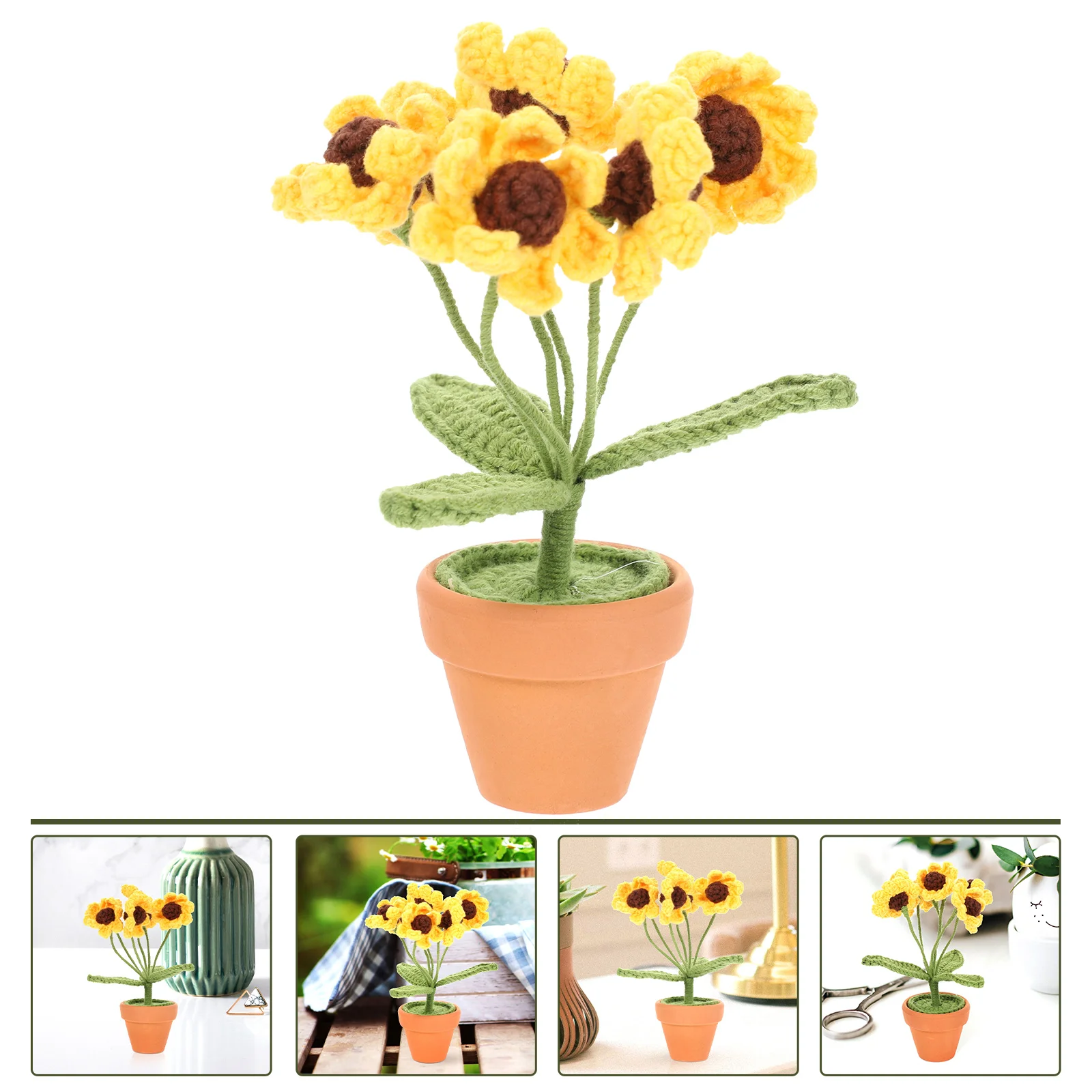 Flower Decor Crochet Sunflower Knitting Potted Pot Artificial Woven Ornament Bonsai Flowers Simulated Valentine Centerpiece
Flower Decor Crochet Sunflower Knitting Potted Pot Artificial Woven Ornament Bonsai Flowers Simulated Valentine Centerpiece