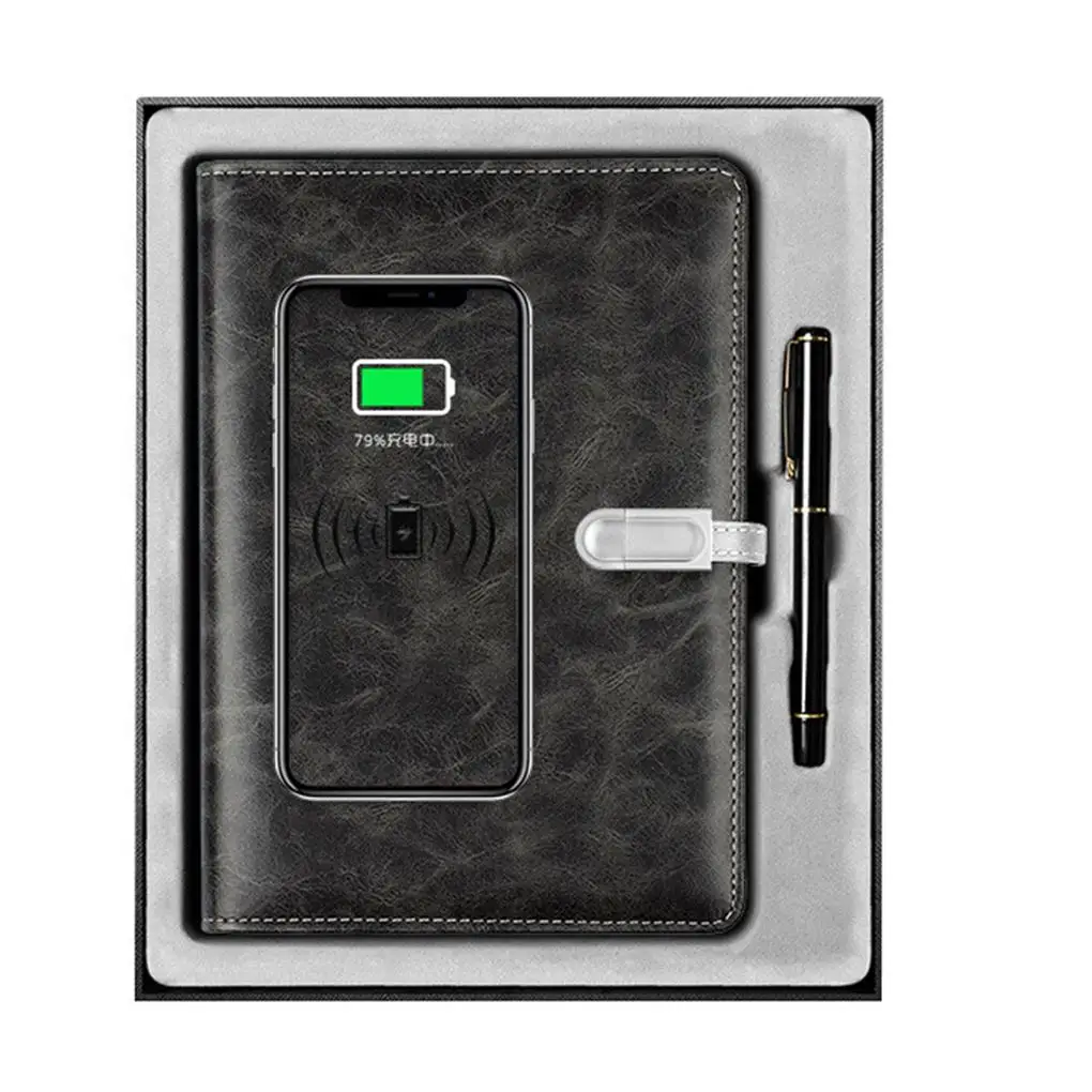 A5 PU Leather Notebook Notepad Power Bank Charging LED Business Notebooks Multifunctional Binder Diary Book Brown
A5 PU Leather Notebook Notepad Power Bank Charging LED Business Notebooks Multifunctional Binder Diary Book Brown