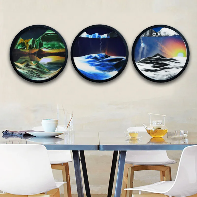 7/10/12inch round wall hanging quicksand painting rotatable glass crafts modern creative hourglass
7/10/12inch round wall hanging quicksand painting rotatable glass crafts modern creative hourglass