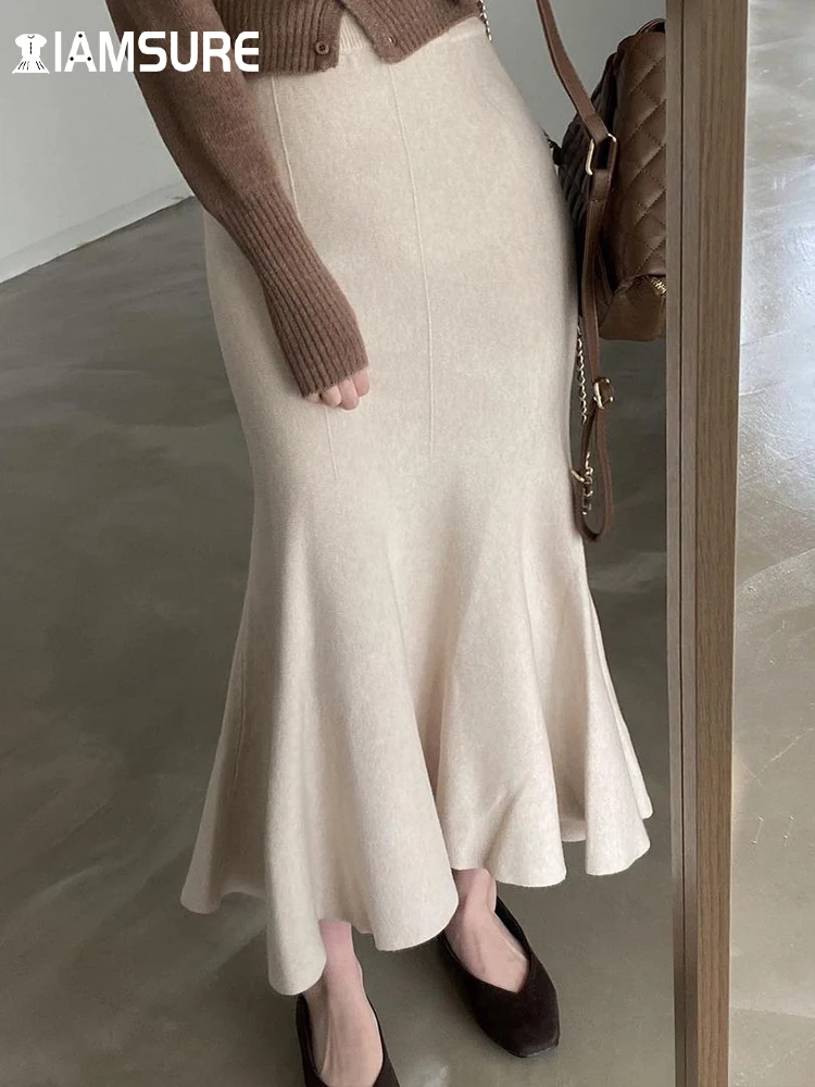 IAMSURE Casual Slim Solid Bodycon Trumpet Skirt Elegant Fashion Basic High Waisted Maxi Skirts Women 2022 Autumn Winter Lady
IAMSURE Casual Slim Solid Bodycon Trumpet Skirt Elegant Fashion Basic High Waisted Maxi Skirts Women 2022 Autumn Winter Lady
