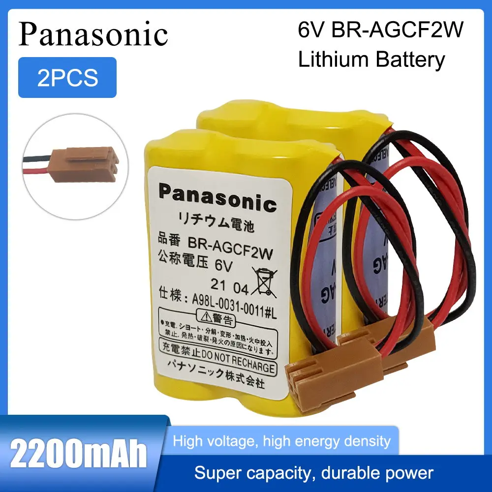 2PCS NEW Original Battery For PANASONIC BR-AGCF2W Lithium 6V PLC Batteries With FANAC Brown Belt Hook Plug
2PCS NEW Original Battery For PANASONIC BR-AGCF2W Lithium 6V PLC Batteries With FANAC Brown Belt Hook Plug