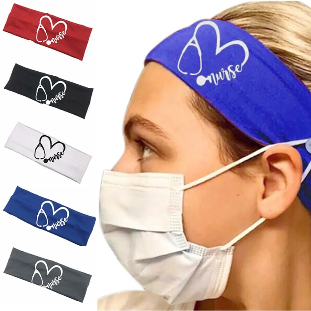New Non Slip Doctor Nurse Button Headband Facemask Holder Heart Printed Sports Sweatband Yoga Headwrap Protect Elastic Turban
New Non Slip Doctor Nurse Button Headband Facemask Holder Heart Printed Sports Sweatband Yoga Headwrap Protect Elastic Turban