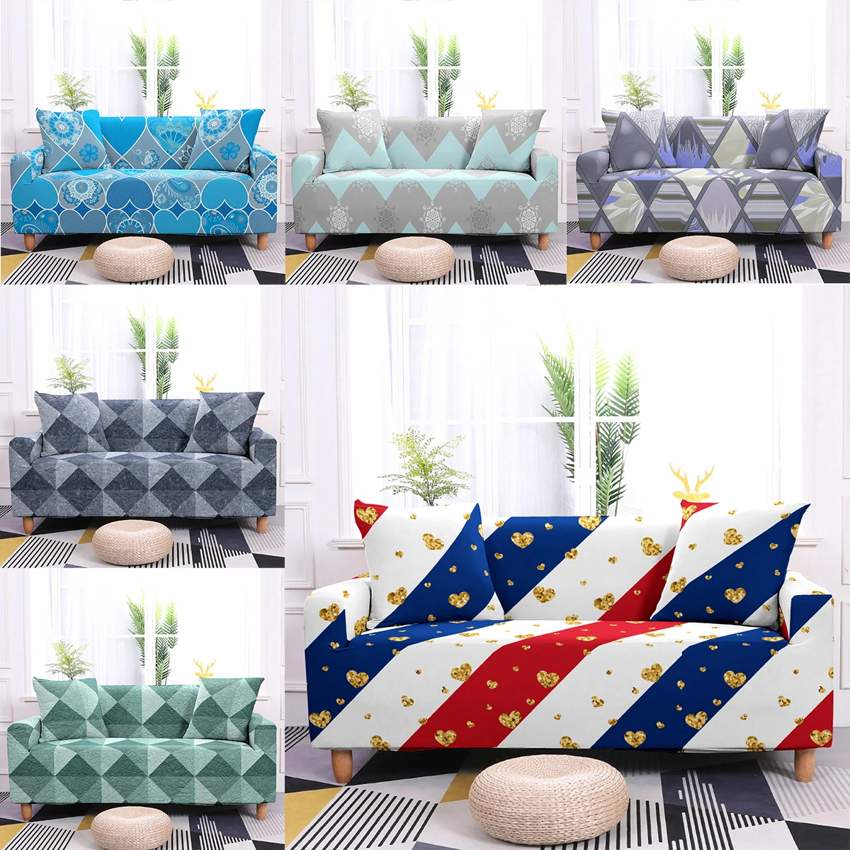 Square Lattice Stretch Sofa Cover Geometry Printed Sofa Slipcover Elastic All-inclusive Sectional Sofa Covers for Living Room
Square Lattice Stretch Sofa Cover Geometry Printed Sofa Slipcover Elastic All-inclusive Sectional Sofa Covers for Living Room