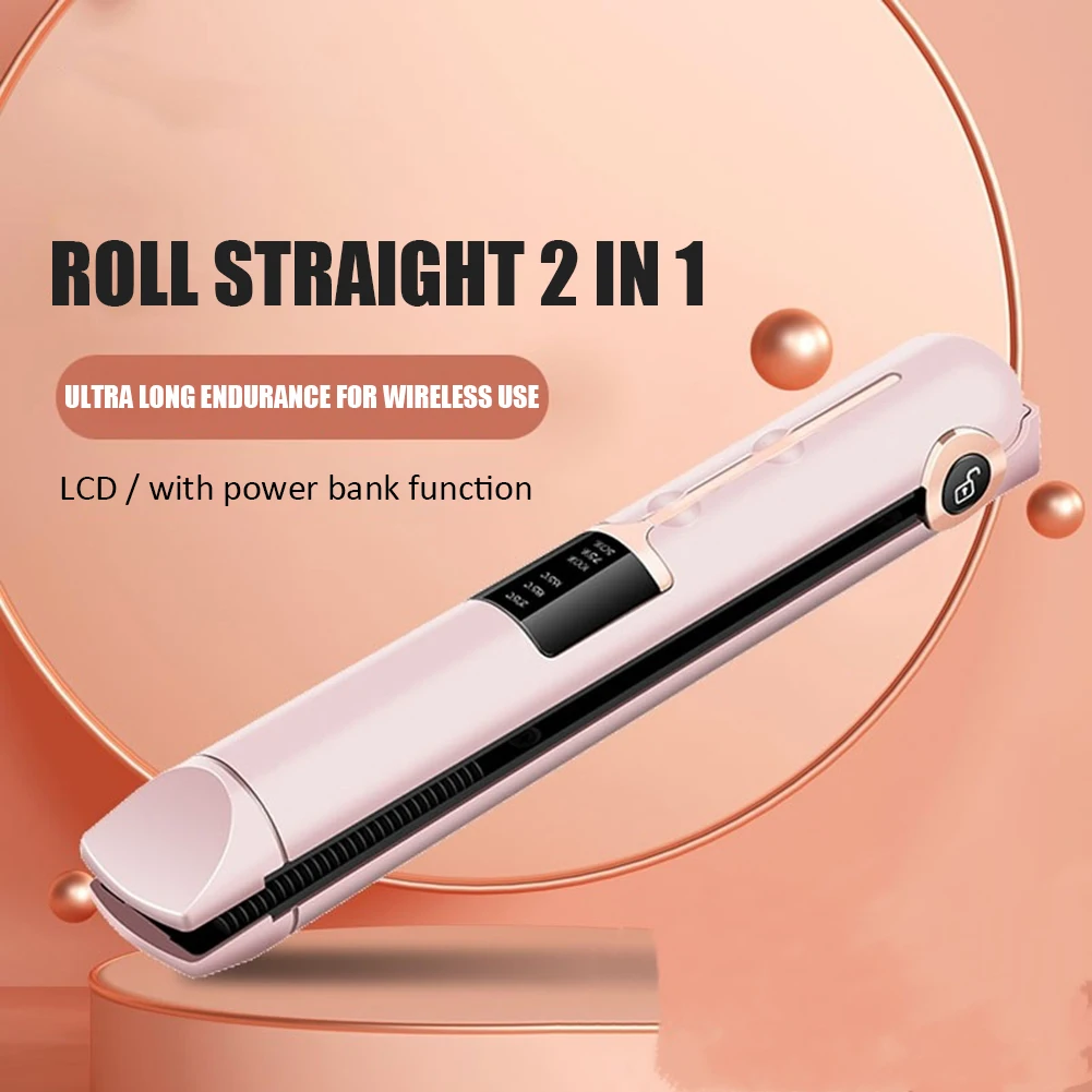 

USB Portable Hair Fast Warm-up Thermal Mini Hair Straightener Curler Hair Flat Iron Straightener Cordless Curler Hairdressing