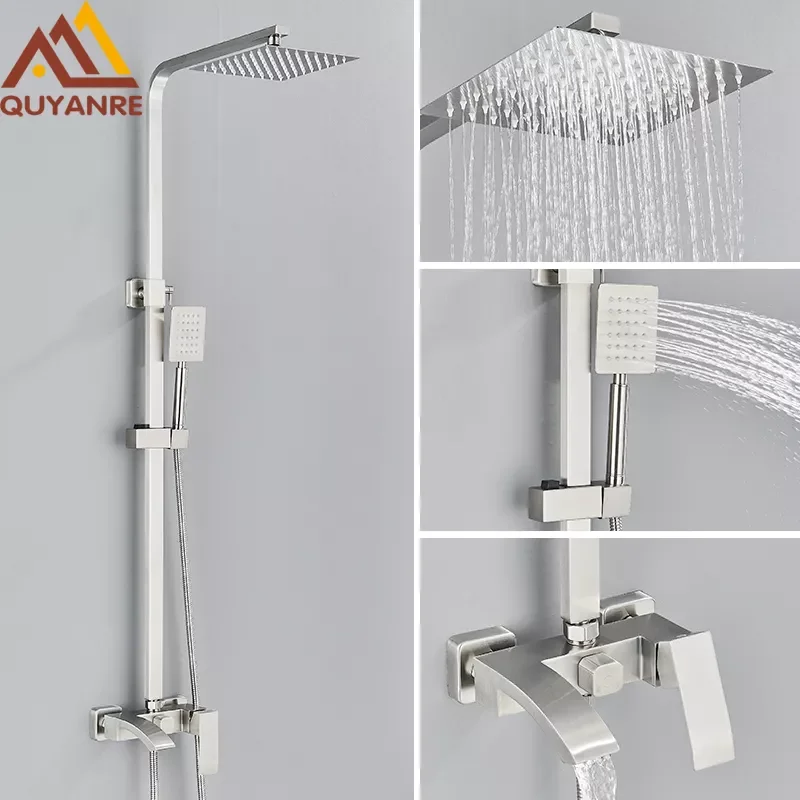 Brushed Nickel Stainless Steel Shower Faucet Rainfall Bath Shower Swivel Waterfall Bottom Water Crane For Bathroom Shower Mixer
Brushed Nickel Stainless Steel Shower Faucet Rainfall Bath Shower Swivel Waterfall Bottom Water Crane For Bathroom Shower Mixer