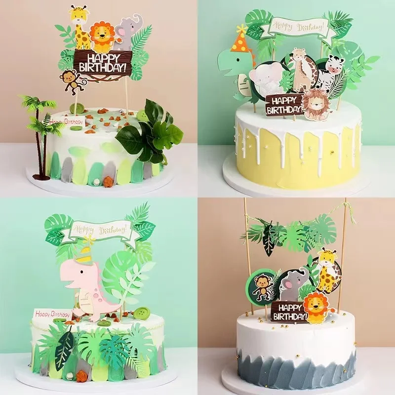 Dinosaur Jungle Forest Animals Cake Topper Children's Happy Birthday Cake Toppers Baking Tool Cake Decoration
Dinosaur Jungle Forest Animals Cake Topper Children's Happy Birthday Cake Toppers Baking Tool Cake Decoration