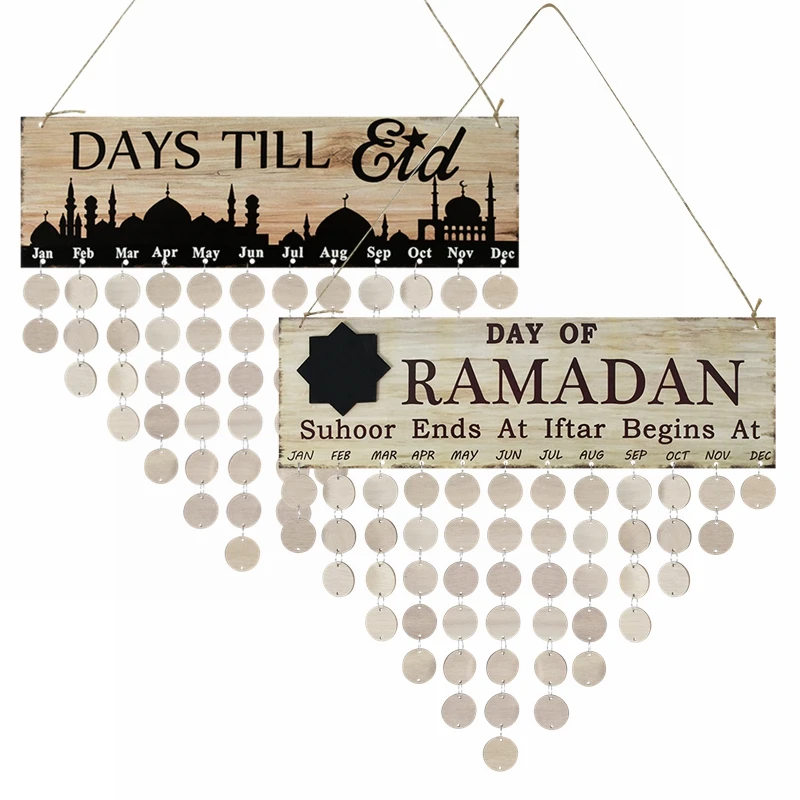 Eid Mubarak DIY Wooden Calendar Countdown Ramadan Decoration for Home Islamic Muslim Party Wall Hanging Decor Eid Al Adha Gifts
Eid Mubarak DIY Wooden Calendar Countdown Ramadan Decoration for Home Islamic Muslim Party Wall Hanging Decor Eid Al Adha Gifts
