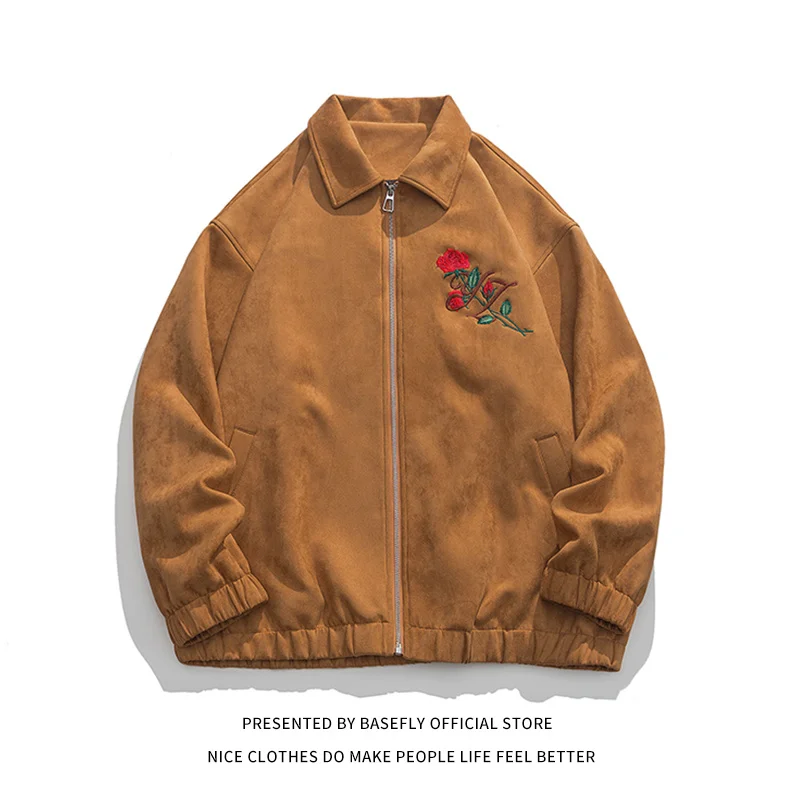 Retro Embroidery Women Suede Vintage Flower Rose Coaches Bomber Jacket Unisex Men Casual Coat University Couple Streetwear Chic
Retro Embroidery Women Suede Vintage Flower Rose Coaches Bomber Jacket Unisex Men Casual Coat University Couple Streetwear Chic