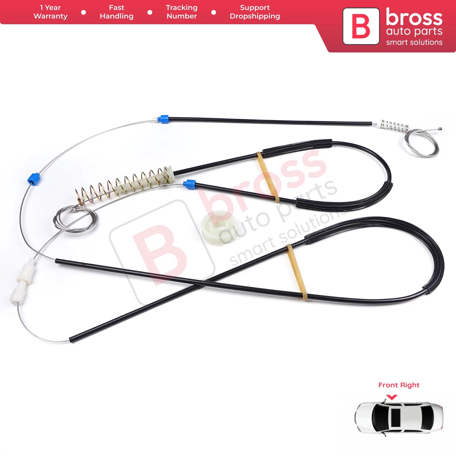 Bross Auto Parts BWR982 Electrical Power Window Regulator Repair Kit Right Door for BMW Mini Cooper First generation (R50/53)
Bross Auto Parts BWR982 Electrical Power Window Regulator Repair Kit Right Door for BMW Mini Cooper First generation (R50/53)