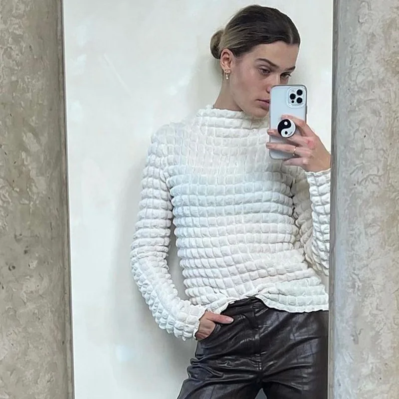Women Stacked Plaid White Hollow Shirts and Blouses 2022 Feminine Blouse Top Long Sleeve Casual Turtleneck OL Ladies Blouses
Women Stacked Plaid White Hollow Shirts and Blouses 2022 Feminine Blouse Top Long Sleeve Casual Turtleneck OL Ladies Blouses