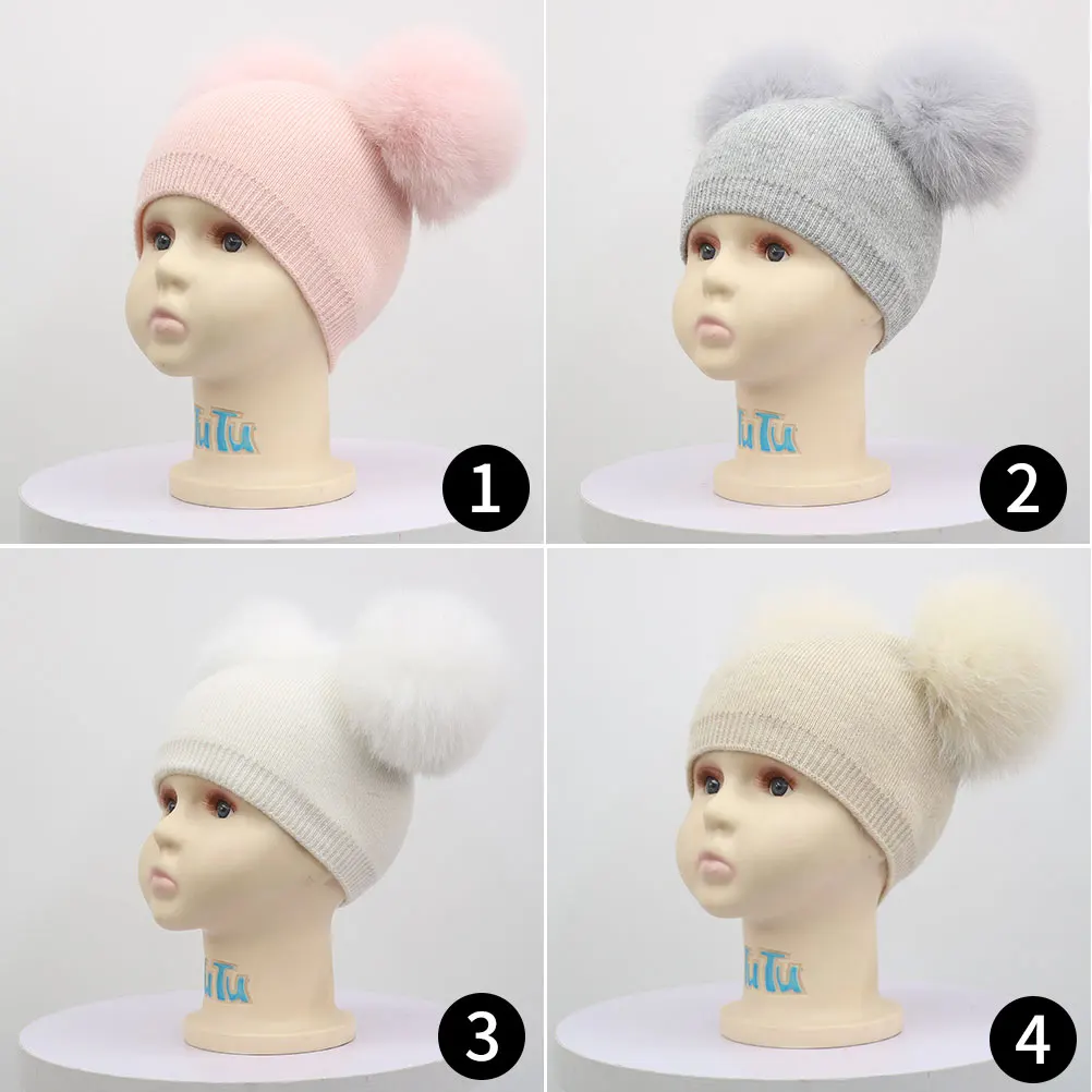 JANEFUR Kids Wool Beanie Hat Warm Cute Double Fur Pom Pom Cap Wholesale Children Boy Girl Winter Outdoor Skullies Bobble Hats
JANEFUR Kids Wool Beanie Hat Warm Cute Double Fur Pom Pom Cap Wholesale Children Boy Girl Winter Outdoor Skullies Bobble Hats