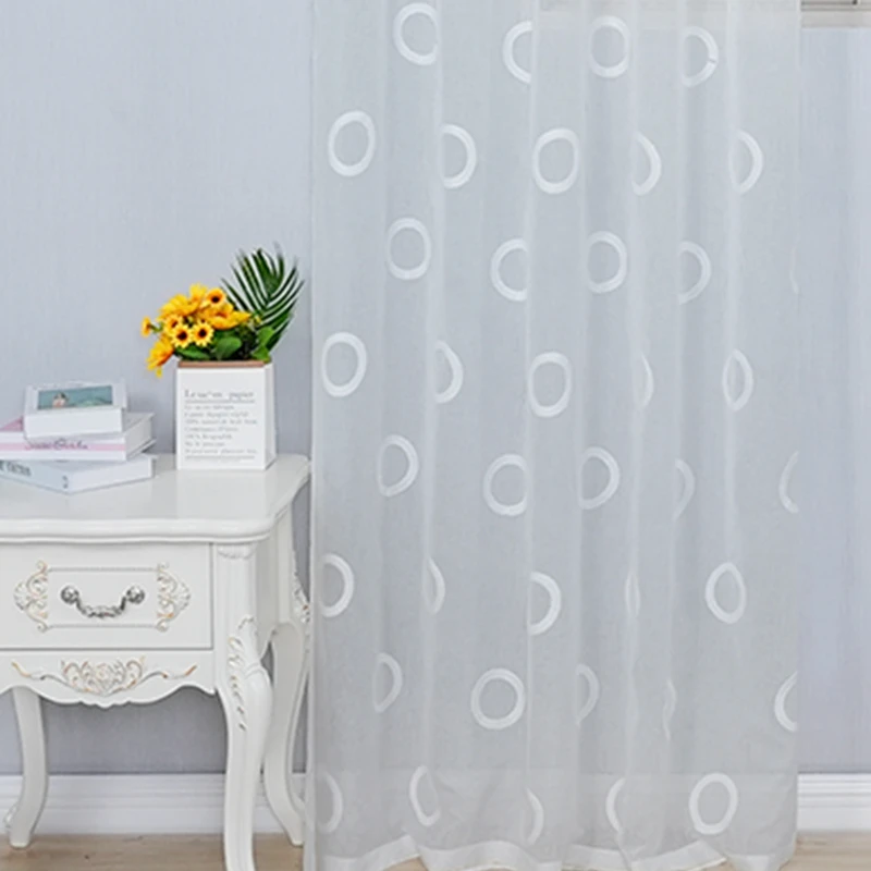 White Embroidered Sheer Curtains for Living Room Circle Pattern Kitchen Window Tulle Voile Curtain for Bedroom Drapes
White Embroidered Sheer Curtains for Living Room Circle Pattern Kitchen Window Tulle Voile Curtain for Bedroom Drapes