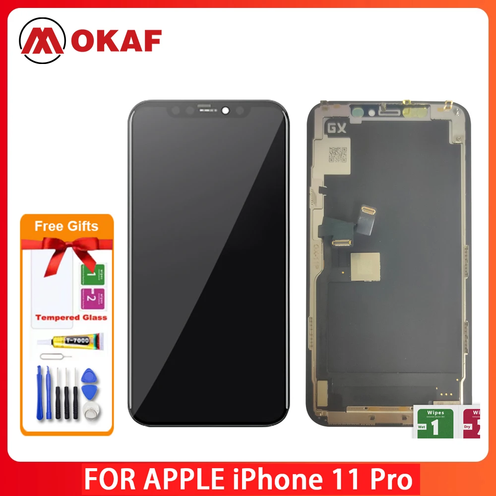 OKANFU New Original AMOLED LCD For iphone 11 Pro LCD Display Touch Screen Digitizer Assembly For 11 Pro LCD Screen Replacement
OKANFU New Original AMOLED LCD For iphone 11 Pro LCD Display Touch Screen Digitizer Assembly For 11 Pro LCD Screen Replacement
