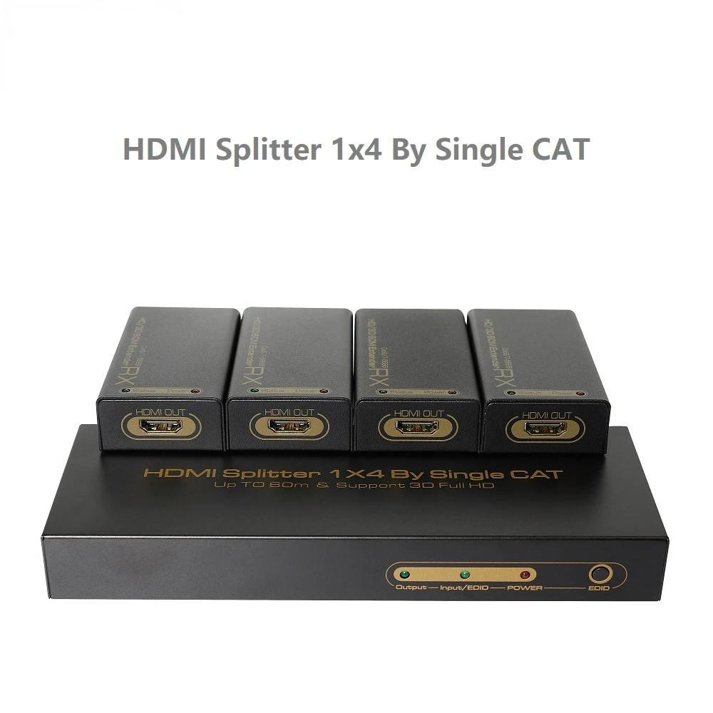 HDMI Splitter Extender 1x4 60m By Signal Cat5e 6 RJ45 Up to 200 Feet 1080P 3D HDMI Transmitter Receiver HD for PS4 HD TV
HDMI Splitter Extender 1x4 60m By Signal Cat5e 6 RJ45 Up to 200 Feet 1080P 3D HDMI Transmitter Receiver HD for PS4 HD TV