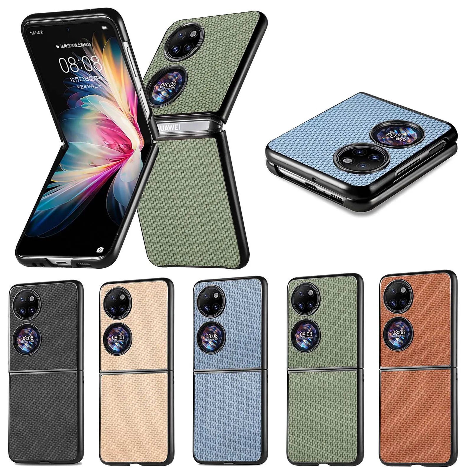 P50 Pocket Cover on for Huawei P50 Pocket Phone Case Luxury Solid Color Carbon Fiber Shockproof Anti-Scratch Protect Back Shell
P50 Pocket Cover on for Huawei P50 Pocket Phone Case Luxury Solid Color Carbon Fiber Shockproof Anti-Scratch Protect Back Shell