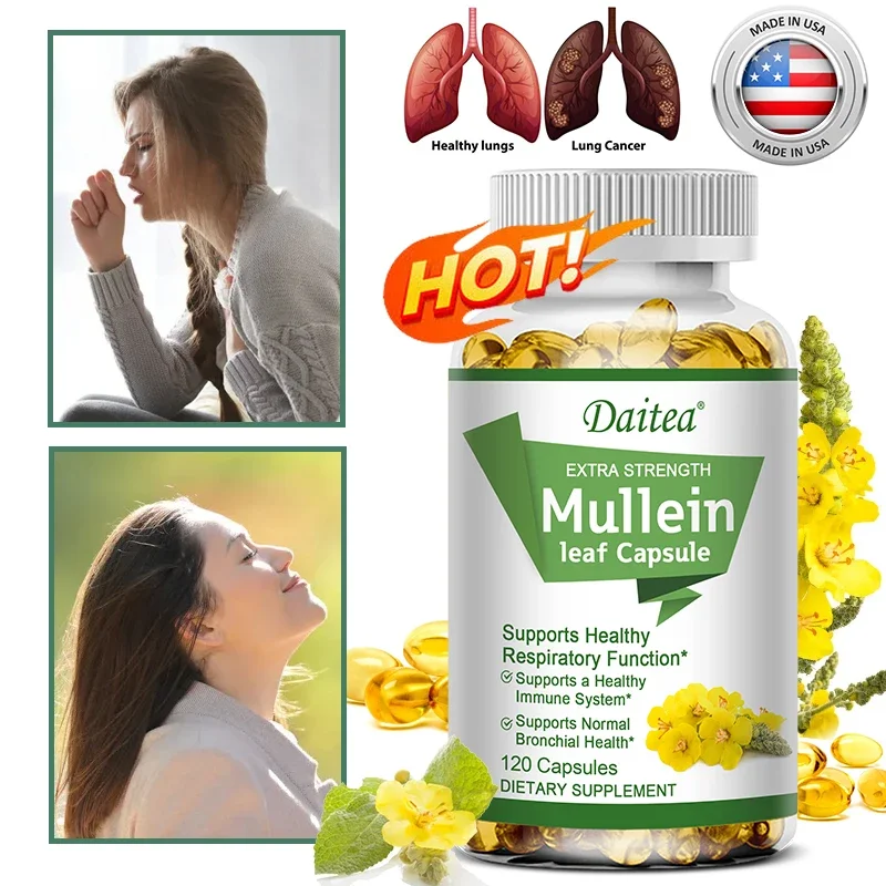 Mullein Leaf Capsules Daily Respiratory Health Supplement for Lung Health Allergy Sinus, Mucus Relief, Immunity Bronchial Health
Mullein Leaf Capsules Daily Respiratory Health Supplement for Lung Health Allergy Sinus, Mucus Relief, Immunity Bronchial Health
