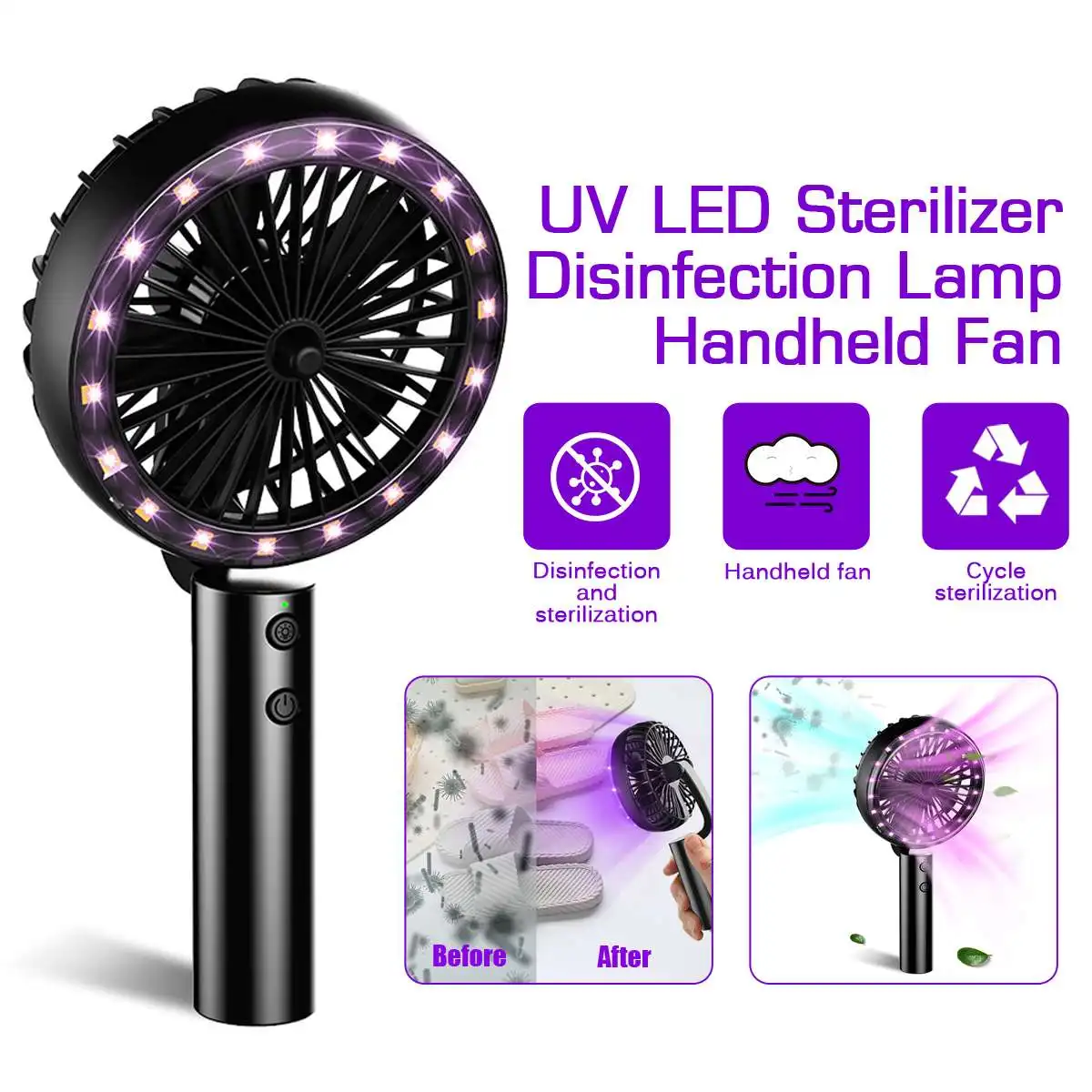 AUGIENB 2 in 1 Mini Usb Fan Portable Handheld Summer Home Outdoor Uv Led Sterilizer Portable Disinfection Lamp Handheld Fan NEW
AUGIENB 2 in 1 Mini Usb Fan Portable Handheld Summer Home Outdoor Uv Led Sterilizer Portable Disinfection Lamp Handheld Fan NEW