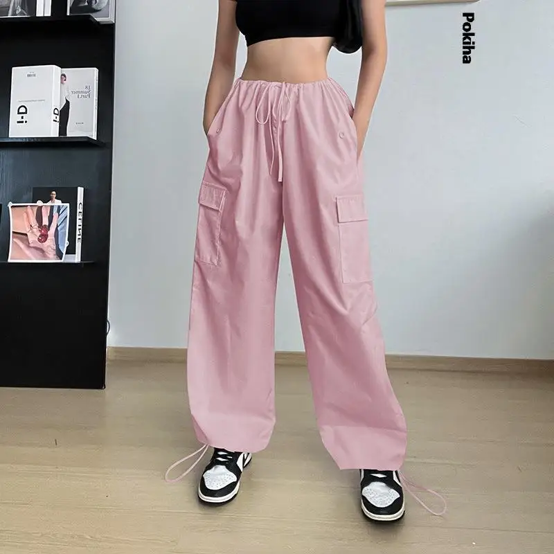 Fashion Low Rise Loose Pants For Women Bottom Streetwear Drawstring Cargo Pants Trousers Casual Oversized Up Straight Leg Pants
Fashion Low Rise Loose Pants For Women Bottom Streetwear Drawstring Cargo Pants Trousers Casual Oversized Up Straight Leg Pants