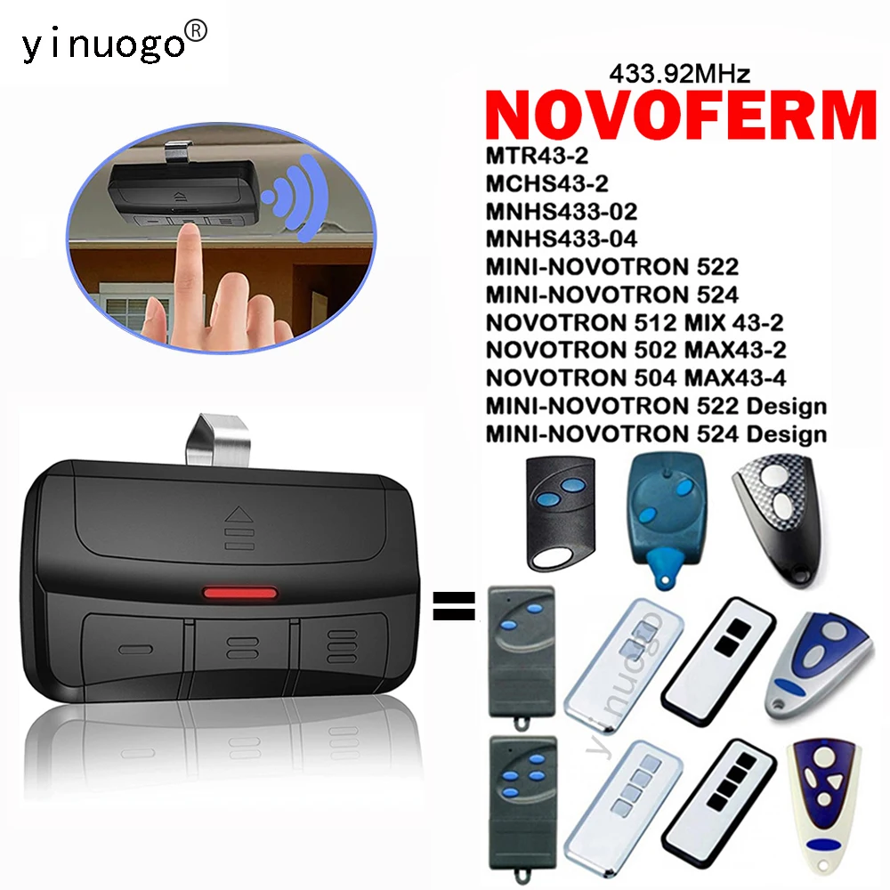 3 в 1 NOVOFERM MINI-NOVOTRON 522 524 512 MHS43-2 NOVOTRON 302 304 MNHS433 MTR43-2 Дистанционное управление гаражными воротами 433,92 МГц
3 в 1 NOVOFERM MINI-NOVOTRON 522 524 512 MHS43-2 NOVOTRON 302 304 MNHS433 MTR43-2 Дистанционное управление гаражными воротами 433,92 МГц