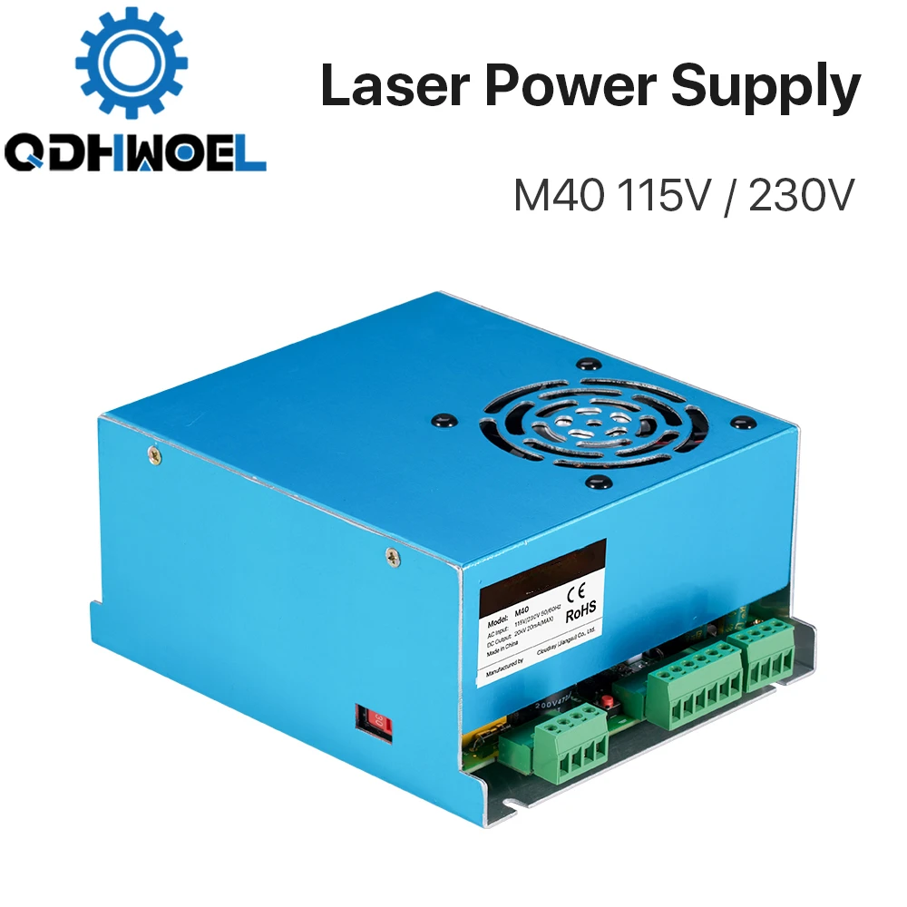 40 Вт CO2 лазерный блок питания M40WT 110 В/220 В для лазерной трубы, гравировальной машины, модель A
40 Вт CO2 лазерный блок питания M40WT 110 В/220 В для лазерной трубы, гравировальной машины, модель A