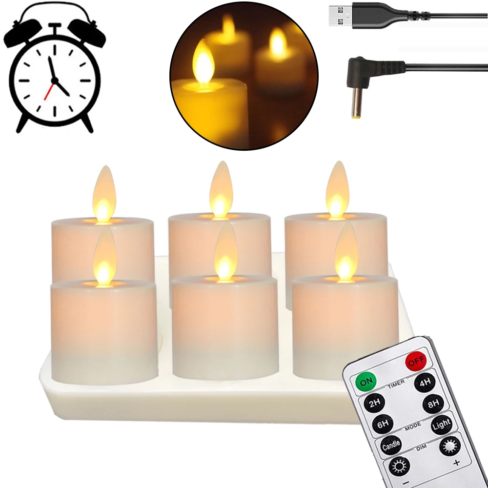 USB Rechargeable LED Battery Operated Tea Lights with Remote Realistic and Bright Flickering Flameless Tealight with Moving Wick
USB Rechargeable LED Battery Operated Tea Lights with Remote Realistic and Bright Flickering Flameless Tealight with Moving Wick