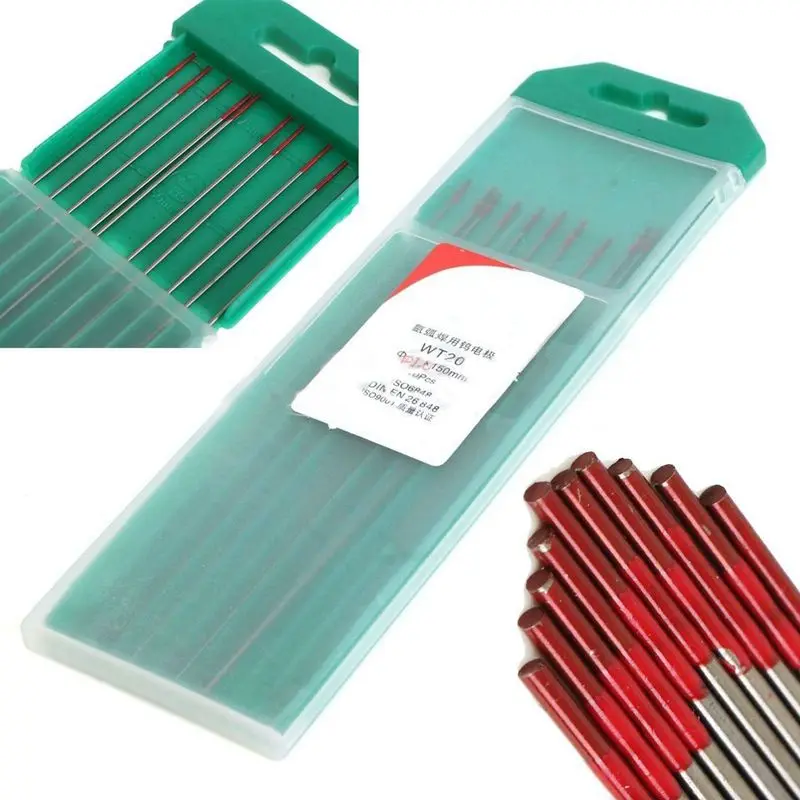 Hot Sale 10Pcs WT20 Tungsten 2% Lanthanated Tip TIG Welding Electrodes 150Mm / 6 Inch
Hot Sale 10Pcs WT20 Tungsten 2% Lanthanated Tip TIG Welding Electrodes 150Mm / 6 Inch