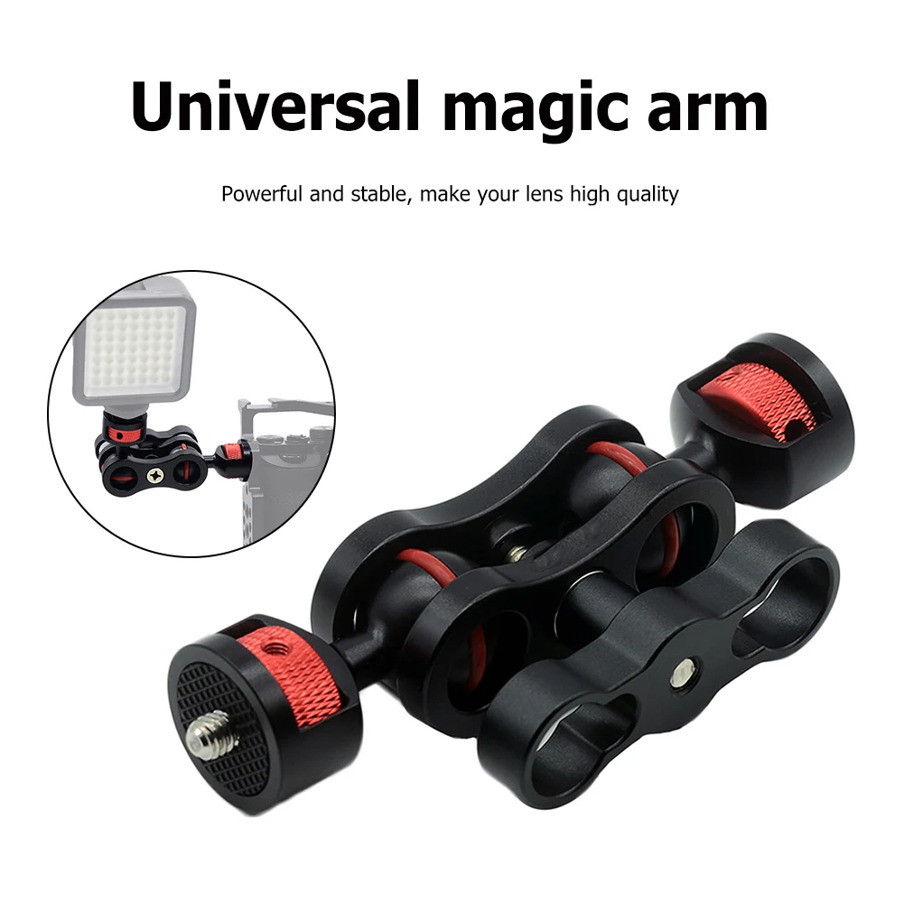 Multifunction Dual Ball Head Magic Arm Mount Adapter with 1/4'' Screw for Sony DSLR Mount Camera Monitor Mic Bracket Stand 
Multifunction Dual Ball Head Magic Arm Mount Adapter with 1/4'' Screw for Sony DSLR Mount Camera Monitor Mic Bracket Stand