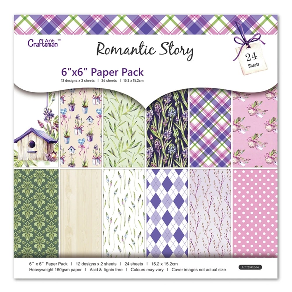 24 sheet 6"X6" romantic story patterned paper Scrapbooking paper pack handmade craft paper craft Background pad
24 sheet 6"X6" romantic story patterned paper Scrapbooking paper pack handmade craft paper craft Background pad