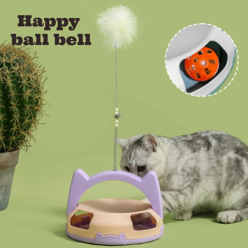 

Cat Toy Bite-resistant Artifact Cat Teaser Self-hi Relieving Stuffy Cat Turntable Ball Pet Supplies Cat Teaser Turntable Toy