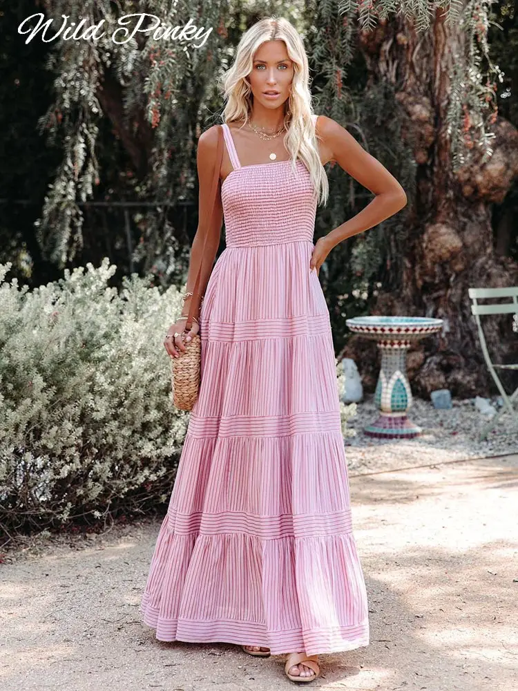 WildPinky 2022 New Striped Spaghetti Strap Corset Summer Dress Women Holiday High Waist Vestido Slash Neck Beach Dress Vestidos
WildPinky 2022 New Striped Spaghetti Strap Corset Summer Dress Women Holiday High Waist Vestido Slash Neck Beach Dress Vestidos