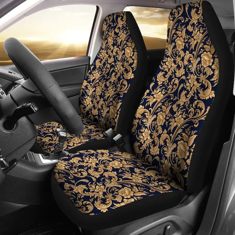 Navy Gold Decor Floral Flowers Car Seat Covers Pair, 2 Front Seat Covers, Car Seat Protector, Car Accessories
Navy Gold Decor Floral Flowers Car Seat Covers Pair, 2 Front Seat Covers, Car Seat Protector, Car Accessories