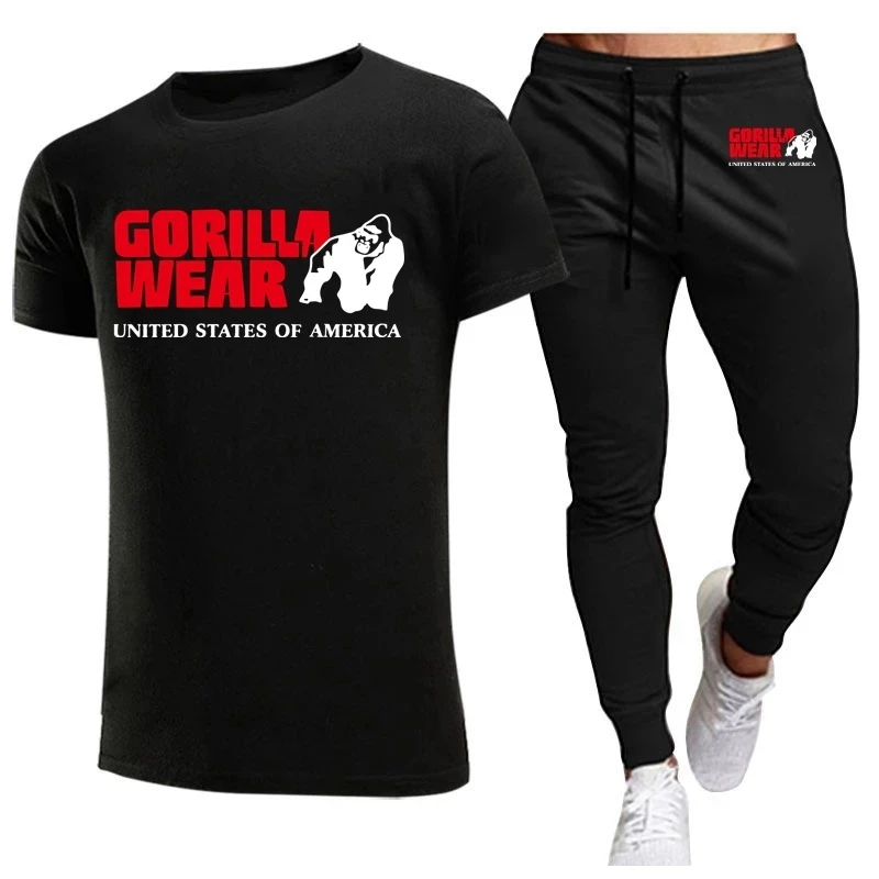 Gorilla wear New Men's Tracksuits summer men's sets fitness wear short-sleeved T-shirts+trousers set cotton brand Men's clothing
Gorilla wear New Men's Tracksuits summer men's sets fitness wear short-sleeved T-shirts+trousers set cotton brand Men's clothing
