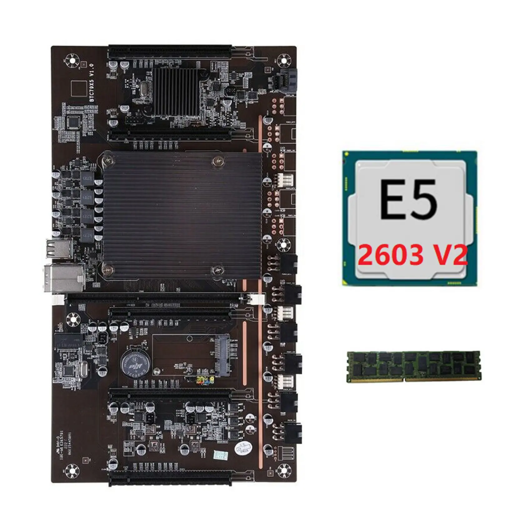 X79 H61 BTC Mining Motherboard with E5 2603 V2 CPU+RECC 4G DDR3 Memory LGA 2011 DDR3 Support 3060 3080 Graphics Card
X79 H61 BTC Mining Motherboard with E5 2603 V2 CPU+RECC 4G DDR3 Memory LGA 2011 DDR3 Support 3060 3080 Graphics Card
