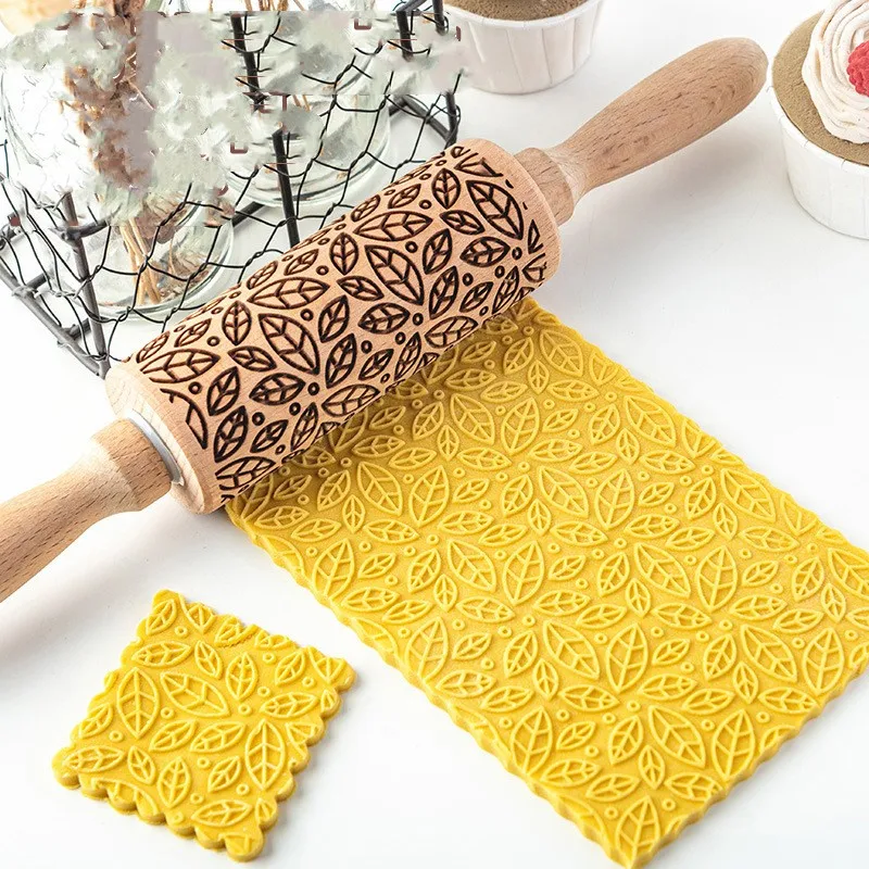 Wooden Rolling Embossing Rolling Pins Leaf Printing Cookie Biscuit Fondant Cake Patterned Roller DIY Cutter Mold Baking Tools
Wooden Rolling Embossing Rolling Pins Leaf Printing Cookie Biscuit Fondant Cake Patterned Roller DIY Cutter Mold Baking Tools