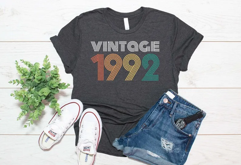 30th Birthday Gift Vintage 1992 Shirt Tank Top Cotton Plus Size Female Clothing O Neck Short Sleeve Girl Top Tee Streetwear
30th Birthday Gift Vintage 1992 Shirt Tank Top Cotton Plus Size Female Clothing O Neck Short Sleeve Girl Top Tee Streetwear