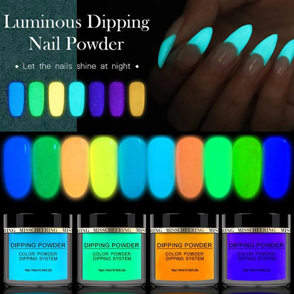 10ml/Bottle Glow In The Dark Powder, Luminous Dip Nail Powders, Long Last UV Gel Natural Dry NO-Lamp Cure Dipping Glitter Powder
10ml/Bottle Glow In The Dark Powder, Luminous Dip Nail Powders, Long Last UV Gel Natural Dry NO-Lamp Cure Dipping Glitter Powder