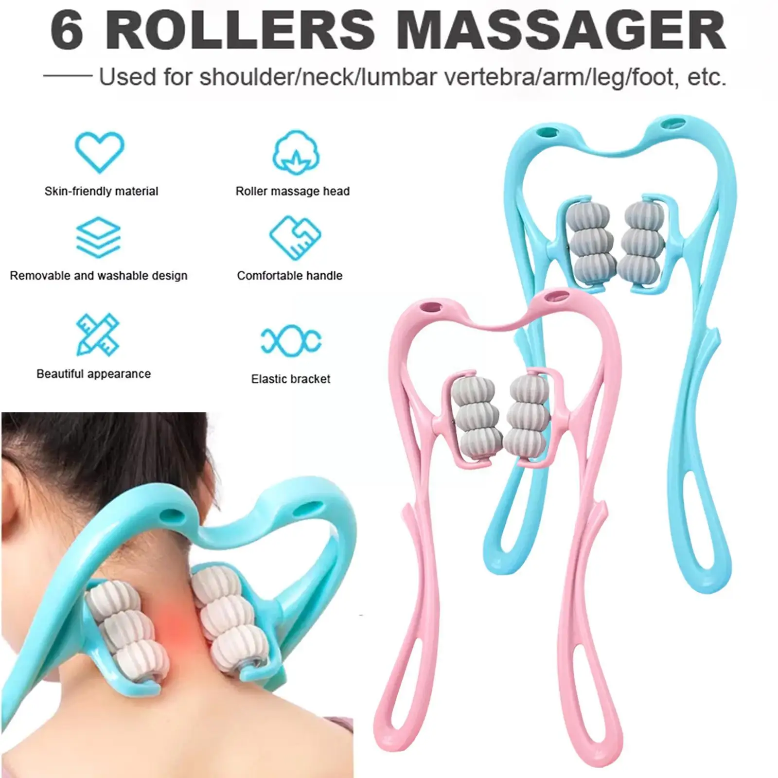 Plastic Pressure Point Therapy Neck Massageador Massagem Relieve Hand Roller Neck Massager For Neck Shoulder Trigger Point R3X9
Plastic Pressure Point Therapy Neck Massageador Massagem Relieve Hand Roller Neck Massager For Neck Shoulder Trigger Point R3X9
