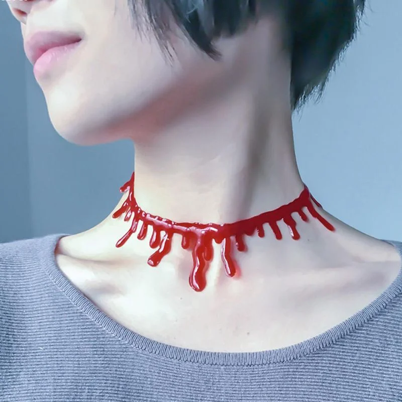 Halloween Blood Drop Horror Decoration Necklace Fake Blood Ladies Men Vampire Dark Cosplay Gothic Necklace Jewelry Party Favors
Halloween Blood Drop Horror Decoration Necklace Fake Blood Ladies Men Vampire Dark Cosplay Gothic Necklace Jewelry Party Favors