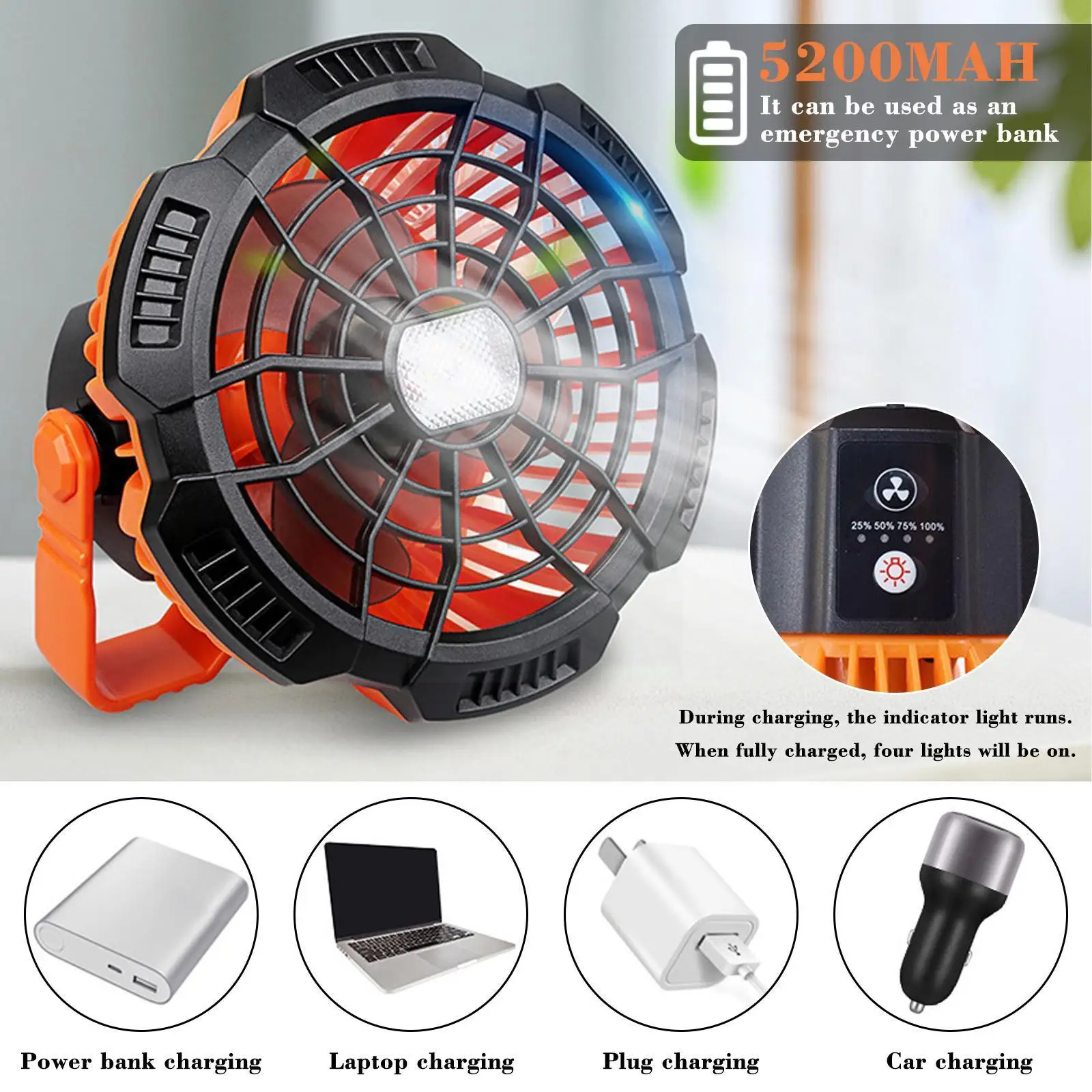 3 In 1 Camping Lantern USB Rechargeable Cooling Fan Camping Light And Large Capacity Emergency Power Supply For Outdoor Cam X8D2
3 In 1 Camping Lantern USB Rechargeable Cooling Fan Camping Light And Large Capacity Emergency Power Supply For Outdoor Cam X8D2