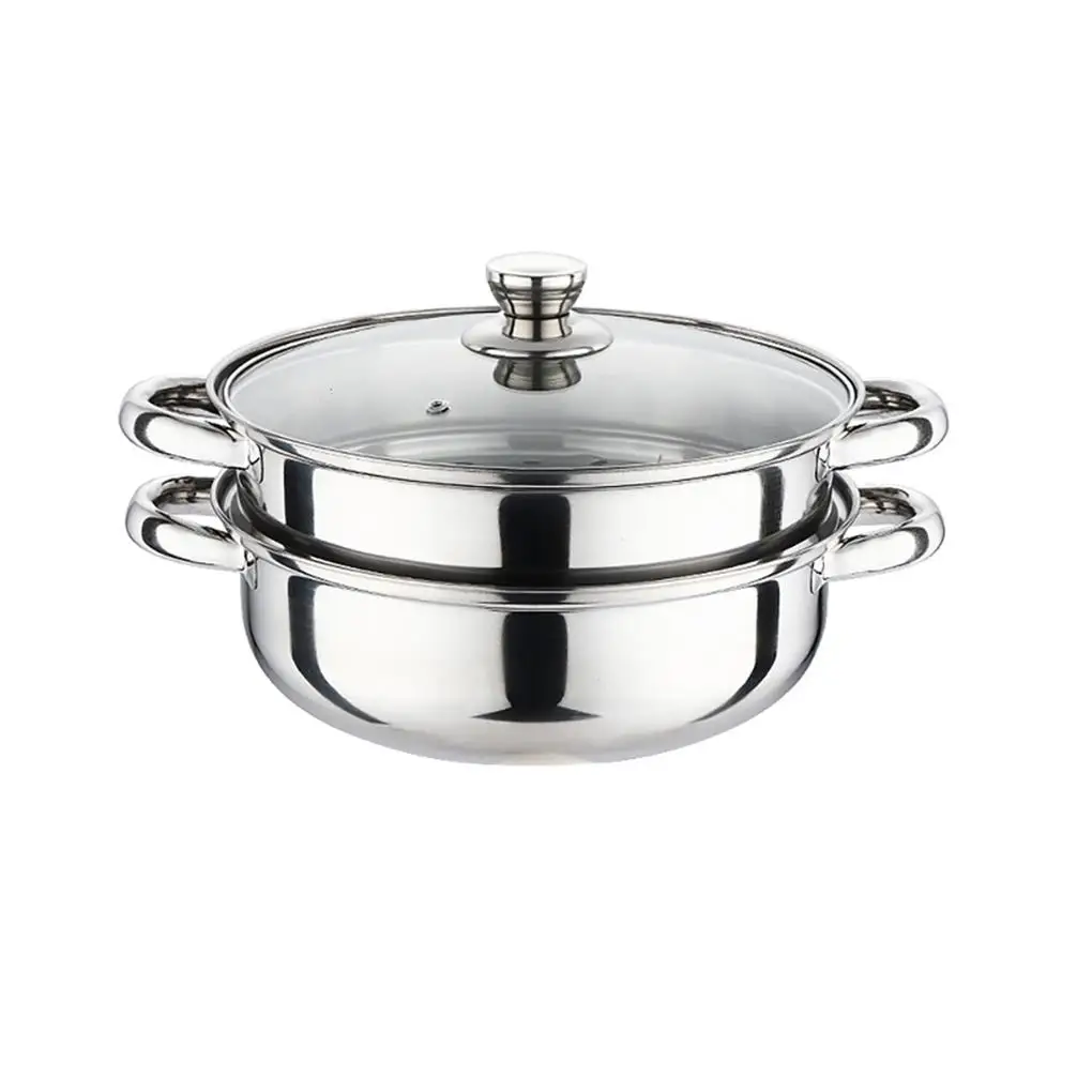 28cm Double Layer Steamer Steam Grid Pot Glass Lid Stainless Steel Stockpot Cooking Steaming Soup Boiler Home Hotel
28cm Double Layer Steamer Steam Grid Pot Glass Lid Stainless Steel Stockpot Cooking Steaming Soup Boiler Home Hotel