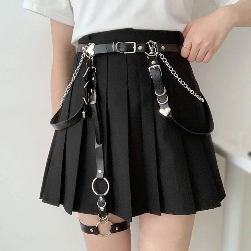 Punk Gothic Leather Women Harness Belt Harajuku Leg Ring Waist Strap Female Girl Jk Dress Jeans Slim Bondage Garter Waistband
Punk Gothic Leather Women Harness Belt Harajuku Leg Ring Waist Strap Female Girl Jk Dress Jeans Slim Bondage Garter Waistband