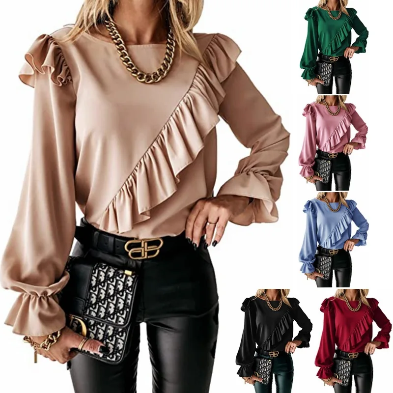 Elegant Round Neck Long Sleeve Shirt Women 2022 Spring Autumn New Fashion Casual Solid Color T-shirt Office Lady Black Blouses
Elegant Round Neck Long Sleeve Shirt Women 2022 Spring Autumn New Fashion Casual Solid Color T-shirt Office Lady Black Blouses
