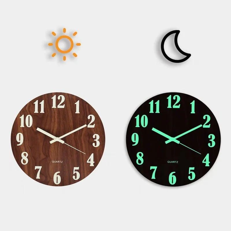 Home Decor Luminous Wall Clock Creative Living Room Bedroom Wooden Wall Watch Retro Fashion Modern Clock Simple Clock Luminous 
Home Decor Luminous Wall Clock Creative Living Room Bedroom Wooden Wall Watch Retro Fashion Modern Clock Simple Clock Luminous