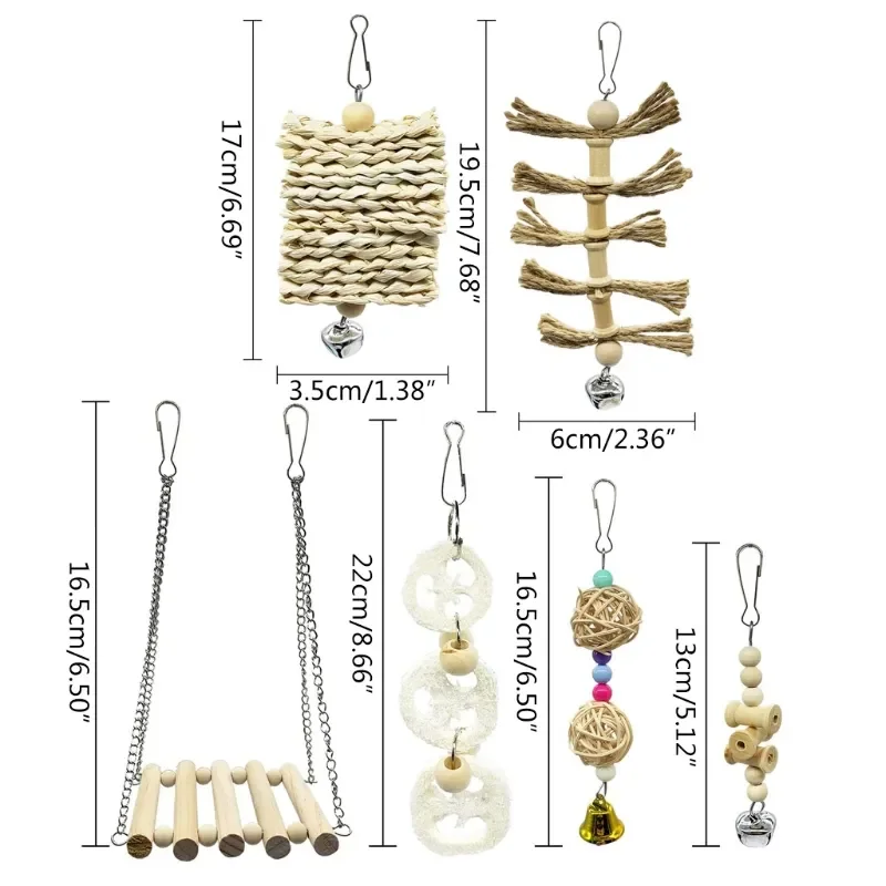 D0JA 15Pcs/Set Pet Parrot Wooden Swing Chewing Toys Hanging Bell Stand Perch Training Entertainment for Small Parakeets
D0JA 15Pcs/Set Pet Parrot Wooden Swing Chewing Toys Hanging Bell Stand Perch Training Entertainment for Small Parakeets