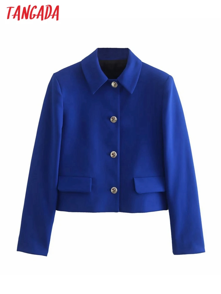 Tangada Women Blue Crop Blazer Female Long Sleeve Elegant Jacket Ladies Work Wear Blazer Formal Suits 4M162
Tangada Women Blue Crop Blazer Female Long Sleeve Elegant Jacket Ladies Work Wear Blazer Formal Suits 4M162