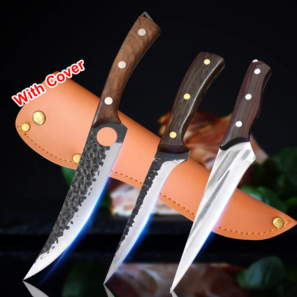 Hand Forged Boning Knife Set Chicken Butcher Knives Wood Handle Hunting Knife Outdoor Survival Knives Chef Cleaver Kitchen Tools
Hand Forged Boning Knife Set Chicken Butcher Knives Wood Handle Hunting Knife Outdoor Survival Knives Chef Cleaver Kitchen Tools
