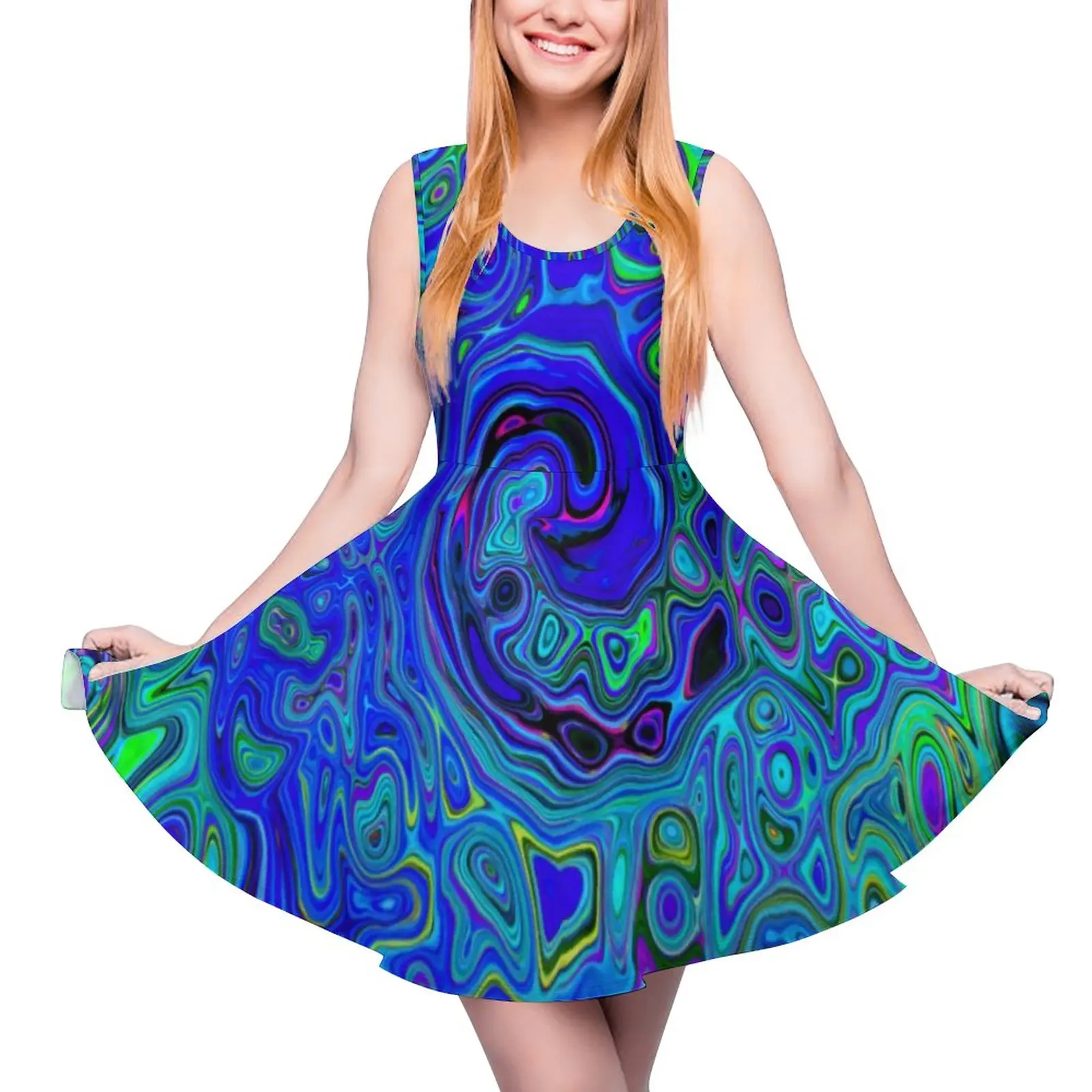 Retro Liquid Dress Blue Abstract Print Beach Dresses High Waist Casual Graphic Skate Dress Spring Oversized Clothes
Retro Liquid Dress Blue Abstract Print Beach Dresses High Waist Casual Graphic Skate Dress Spring Oversized Clothes