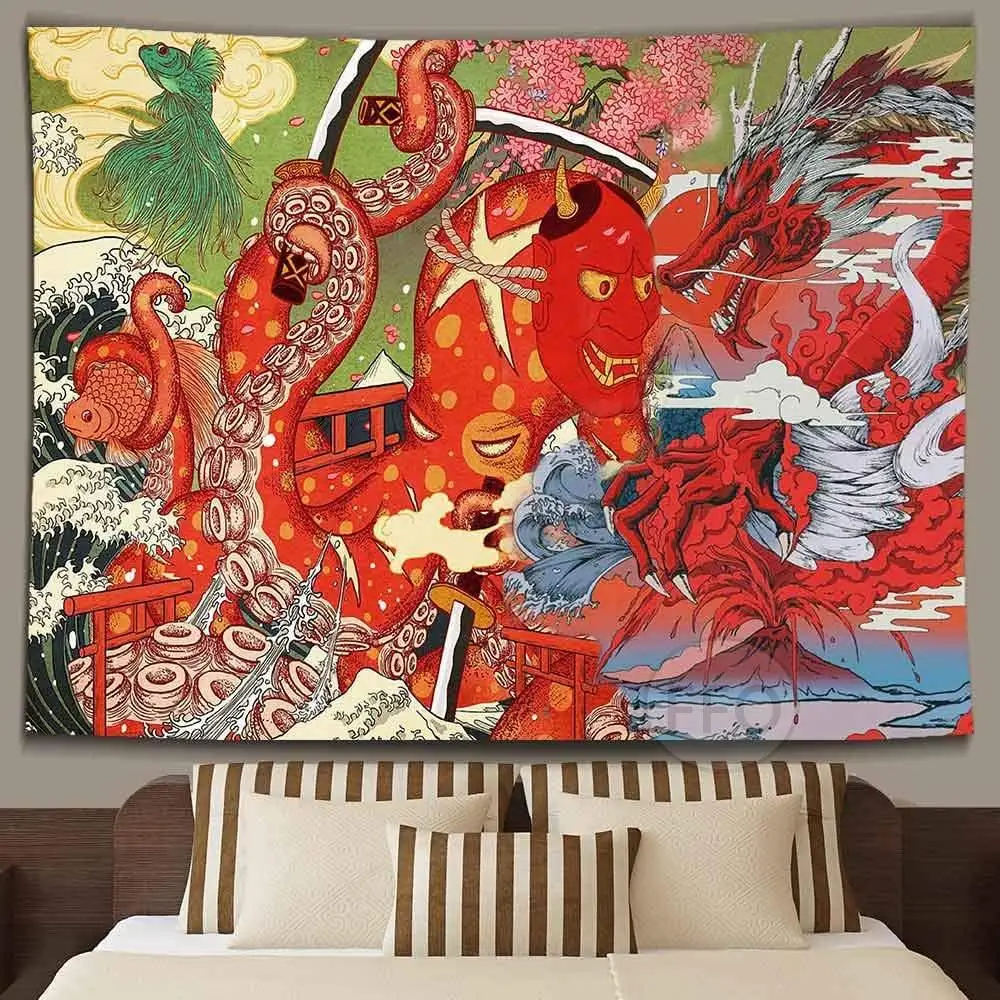 Украшение в виде дракона, Настенная картина с искусственными волнами в японском стиле, эстетические гобелены, украшение для гостиной
Украшение в виде дракона, Настенная картина с искусственными волнами в японском стиле, эстетические гобелены, украшение для гостиной